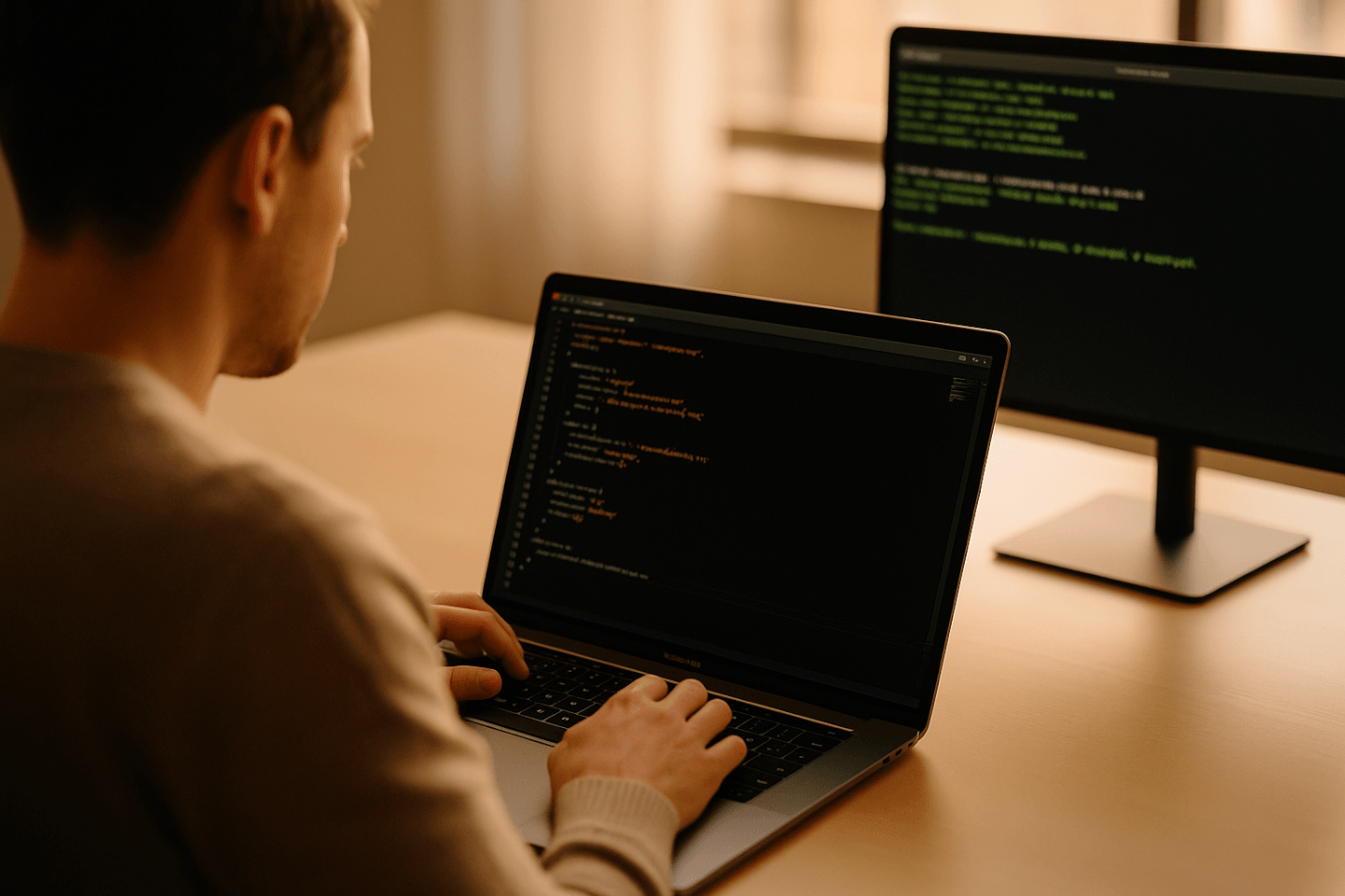 Developer writing Infrastructure as Code in a code editor
