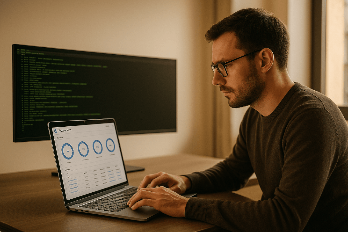 DevOps engineer working on a Kubernetes dashboard