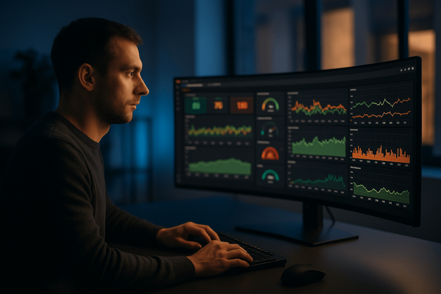 Site reliability engineer monitoring observability dashboards